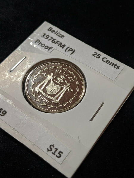 Belize 1976FM (P) Proof Twenty Five Cent 25c KM# 49