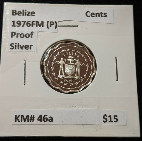 Belize 1976FM (p) Proof Silver One Cent 1c KM# 46a