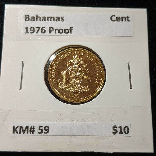 Bahamas 1976 Proof One Cent 1c KM# 59