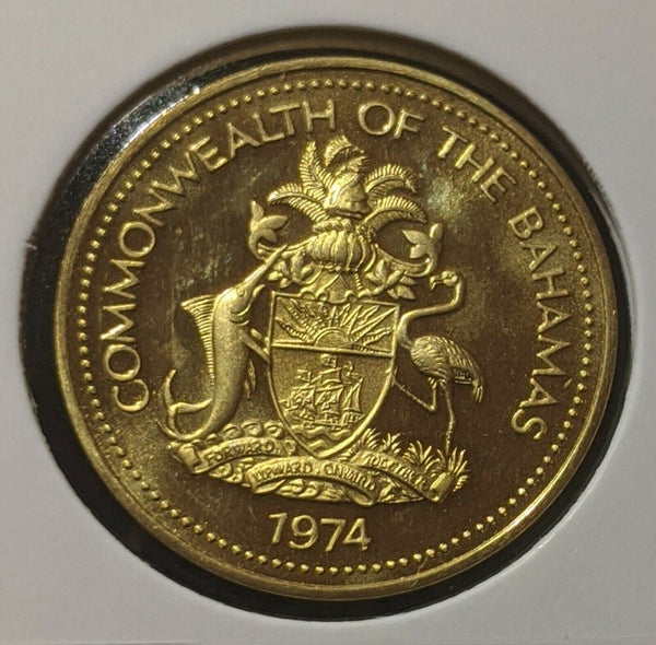 Bahamas 1974 Proof One Cent 1c KM# 59