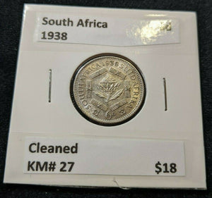 South Africa 1938 6d Sixpence KM# 27