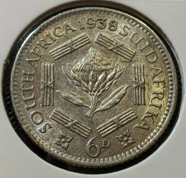 South Africa 1938 6d Sixpence KM# 27