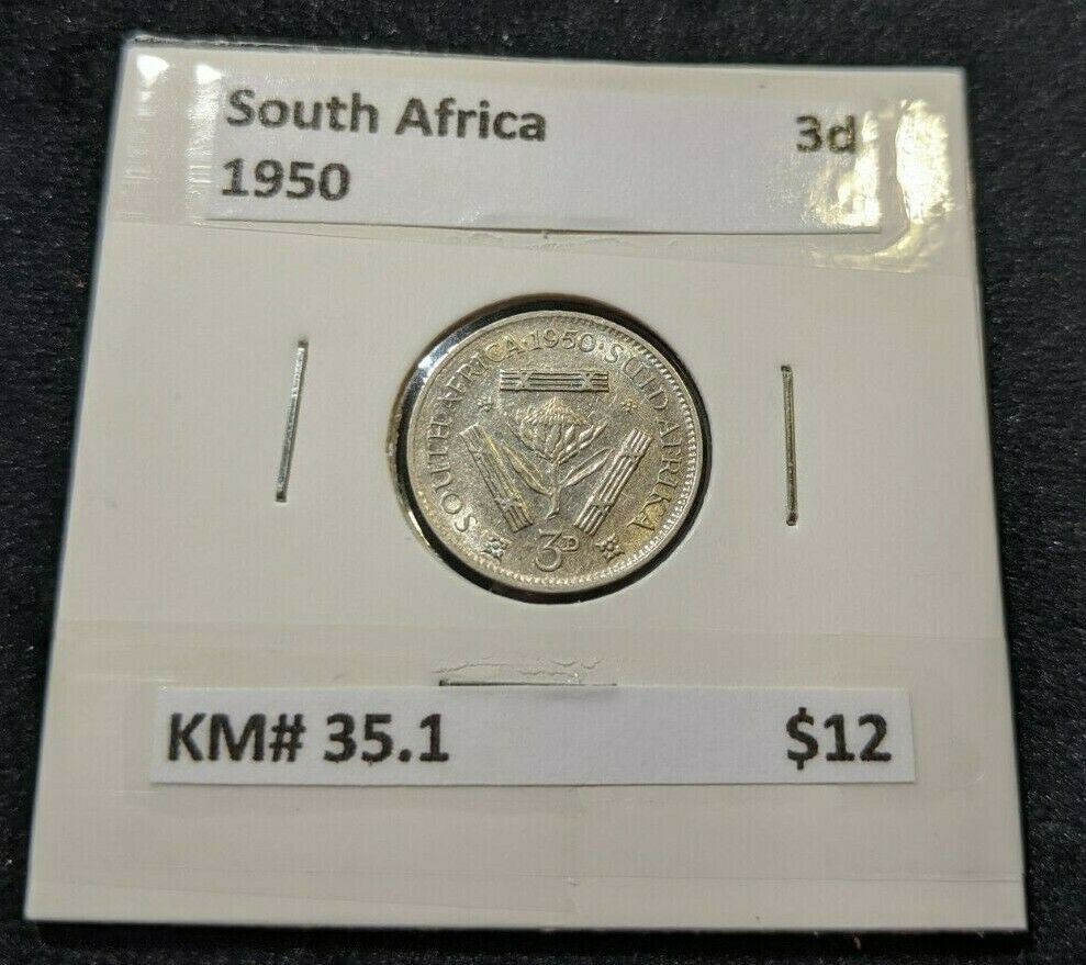 South Africa 1950 3d Threepence KM# 35.1 #011  #11A