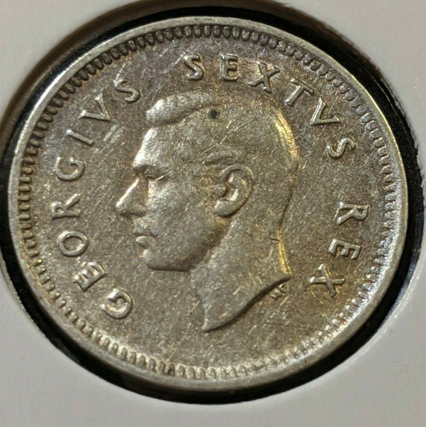 South Africa 1950 3d Threepence KM# 35.1 #011  #11A