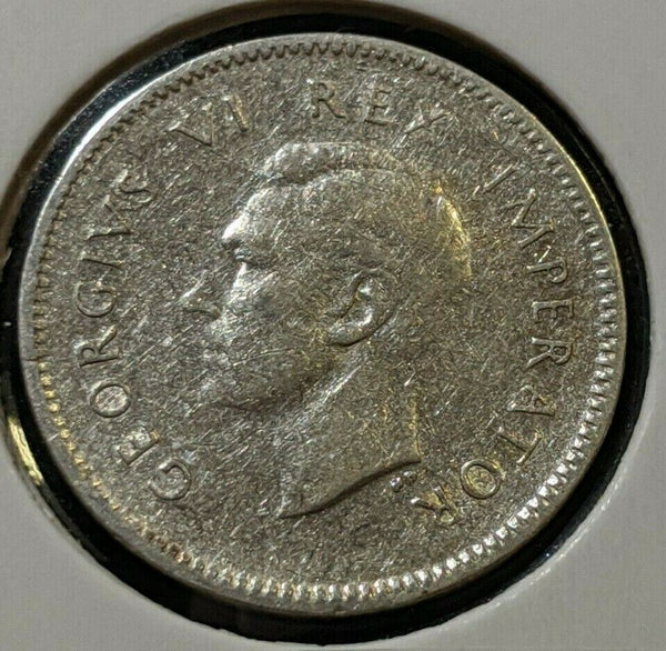 South Africa 1942 3d Threepence KM# 26 Cleaned #020  #11B