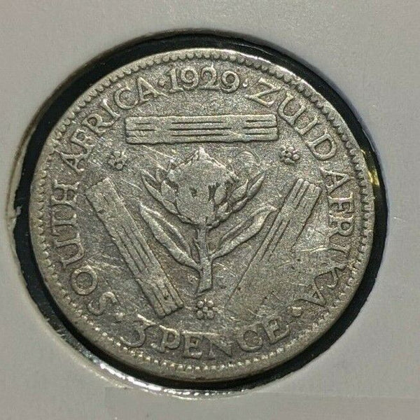 South Africa 1929 3d Threepence KM# 15.1 Cleaned #009  #11B