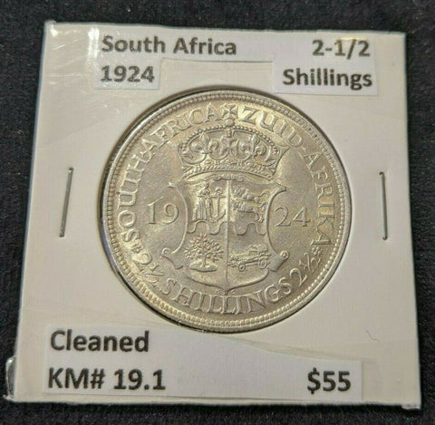 South Africa 1924 2-1/2 Shillings KM# 19.1 Cleaned