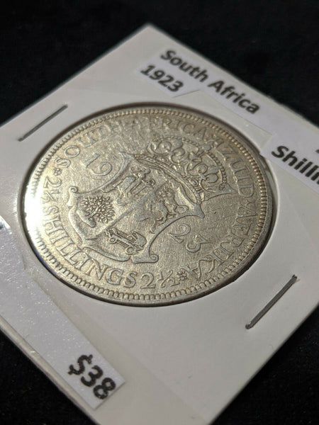 South Africa 1923 2-1/2 Shillings KM# 19.1 Cleaned
