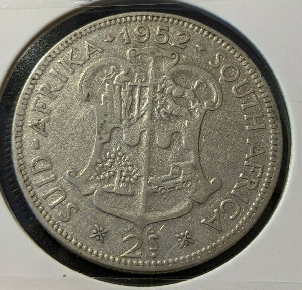 South Africa 1952 2 Shilling KM# 38.2 Cleaned