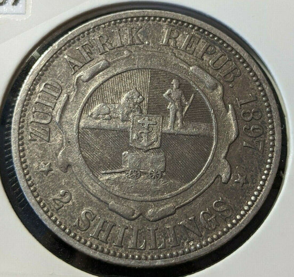 South Africa 1897 2 Shilling KM# 6 Cleaned