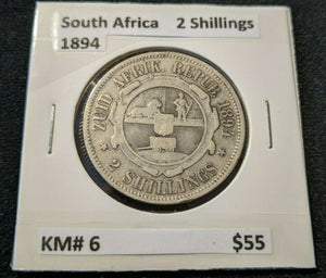 South Africa 1894 2 Shilling KM# 6