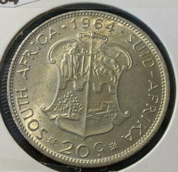 South Africa 1964 20 Cents KM# 61 Cleaned    004