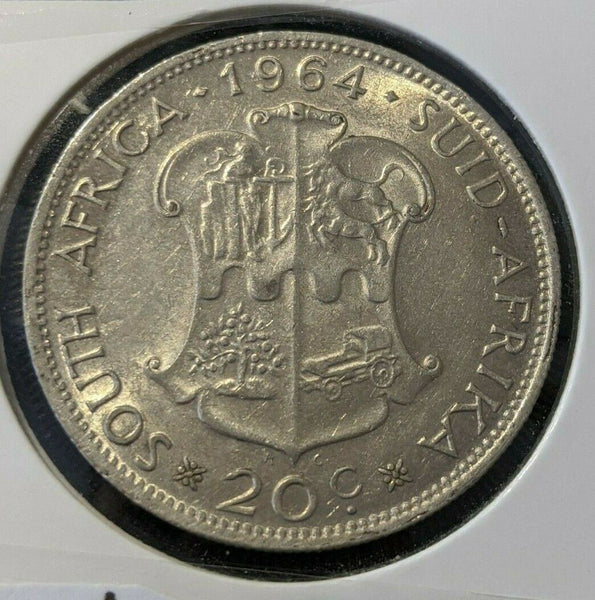 South Africa 1964 20 Cents KM# 61 Cleaned   010