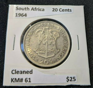 South Africa 1964 20 Cents KM# 61 Cleaned    016