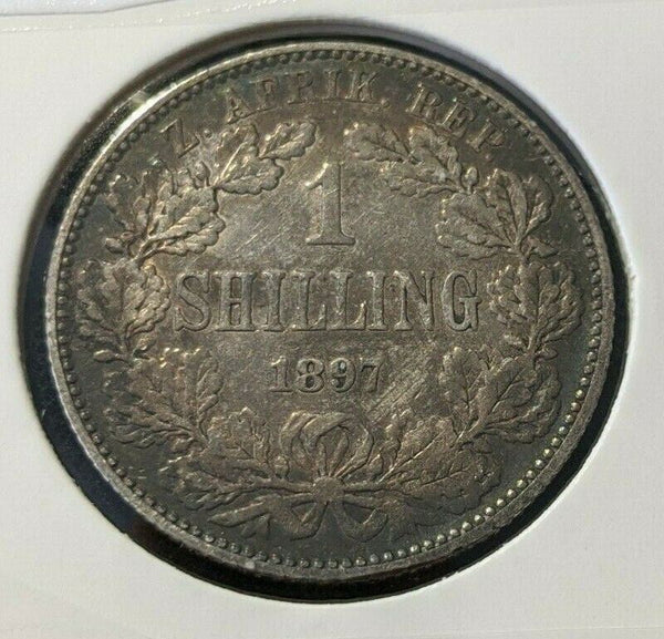 South Africa 1897 Shilling 1/- Toned KM#5