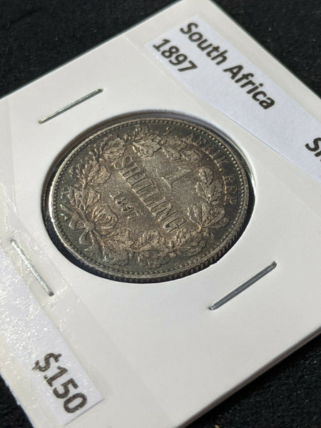 South Africa 1897 Shilling 1/- Toned KM#5