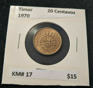 Timor 1970 20 Centavos KM# 17  #005  10C