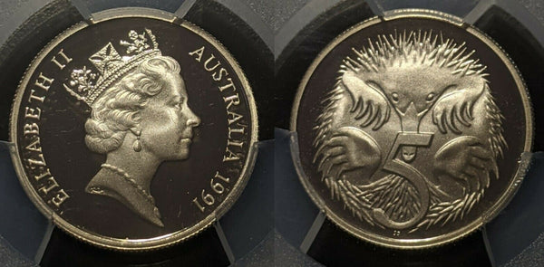1991 Proof Five Cent 5c Australia PCGS PR70DCAM FDC UNC   906 #1409
