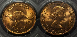 1964 M Penny 1d Australia MS65RD PCGS GEM UNC  802 #1411