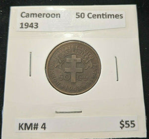 Cameroon 1943 50 Centimes KM# 4 #040