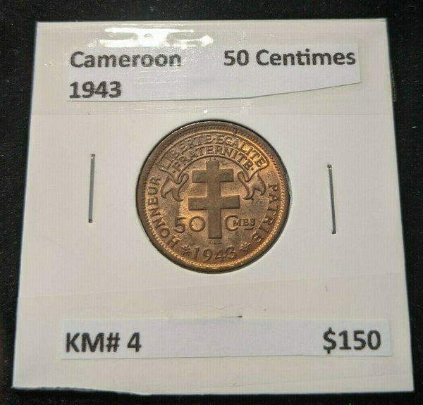 Cameroon 1943 50 Centimes KM# 4 #034