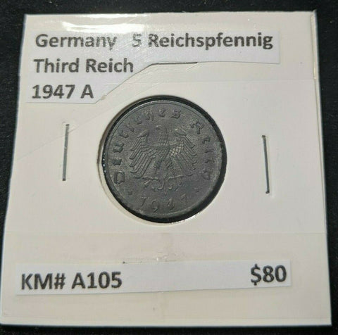 Germany Third Reich 1947 A 5 Reichspfennig KM# A105 #074  7B