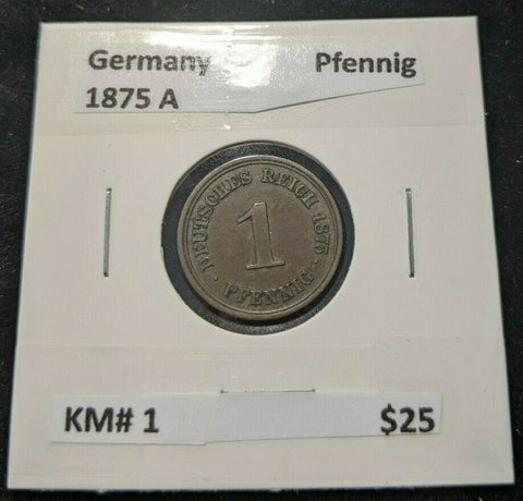 Germany 1875 A Pfenning KM# 1 #012   7B