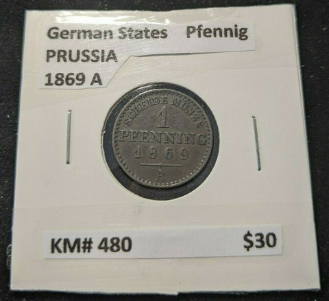German States Prussia 1869 A Pfennig KM# 480 #039