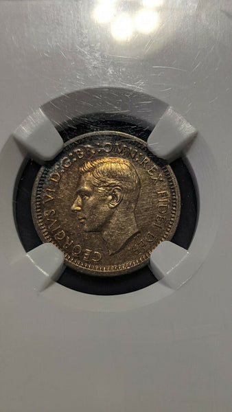Great Britain 1951 3d Threepence Maundy NGC MS60 Unc scratch on reverse #1461