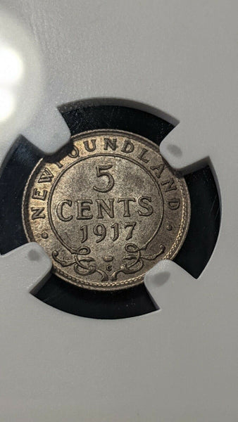 Newfoundland 1917 C Five Cent 5CS NGC MS61 UNC KM# 13 #1457
