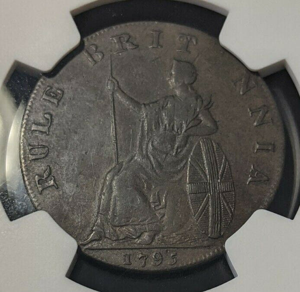 Great Britain 1795 Tk 1/2D Half Penny Elizabeth Sussex DH-17b NGC XF45 BN #1455