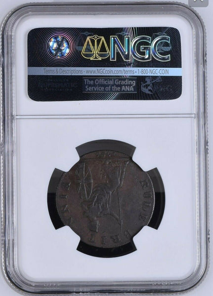 Great Britain 1795 Tk 1/2D Half Penny Elizabeth Sussex DH-17b NGC XF45 BN #1455