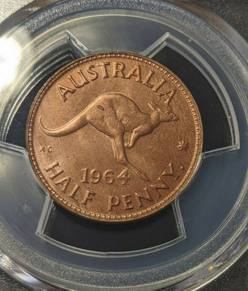 1964 (P) Austraila Half Penny 1/2d PCGS MS64 RD GEM UNC  #1454