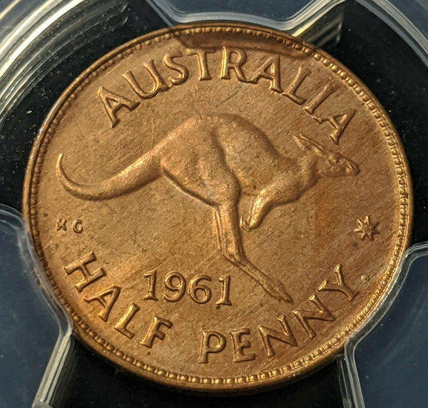 1961 (P) Half Penny 1/2d Australia PCGS MS66RB GEM UNC #1287