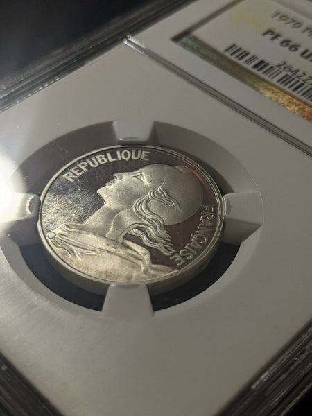 France 1979 20 Centimes KM# P632 Proof Silver Piedfort NGC PF66 UC - 600 Minted