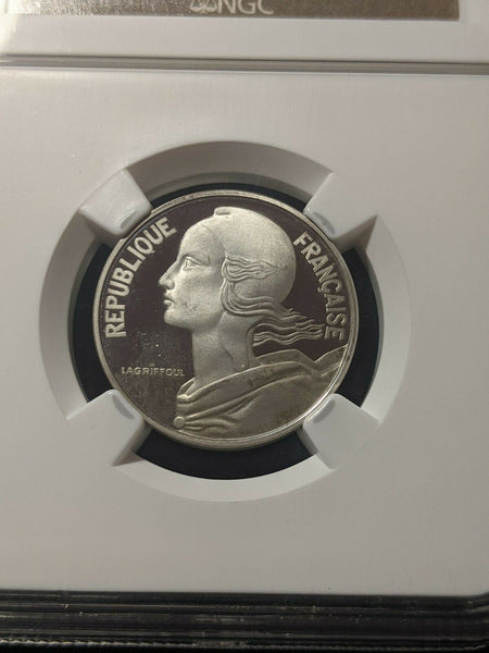 France 1979 20 Centimes KM# P632 Proof Silver Piedfort NGC PF66 UC - 600 Minted