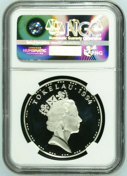 Tokelau 1999 5 Tala Olympics Swimming KM# 19 Proof Silver NGC PF69 UCAM #1474