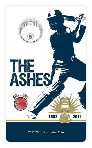 2011 Royal Australian Mint 20c The Ashes Uncirculated Carded Coin