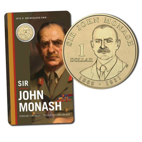 2018 - AUSTRALIAN $1 - SIR JOHN MONASH UNCIRCULATED COIN
