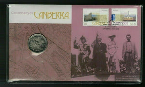 AUSTRALIAN .20c Coin Stamp 2013 Uncirculated PNC Canberra Centenary Unc