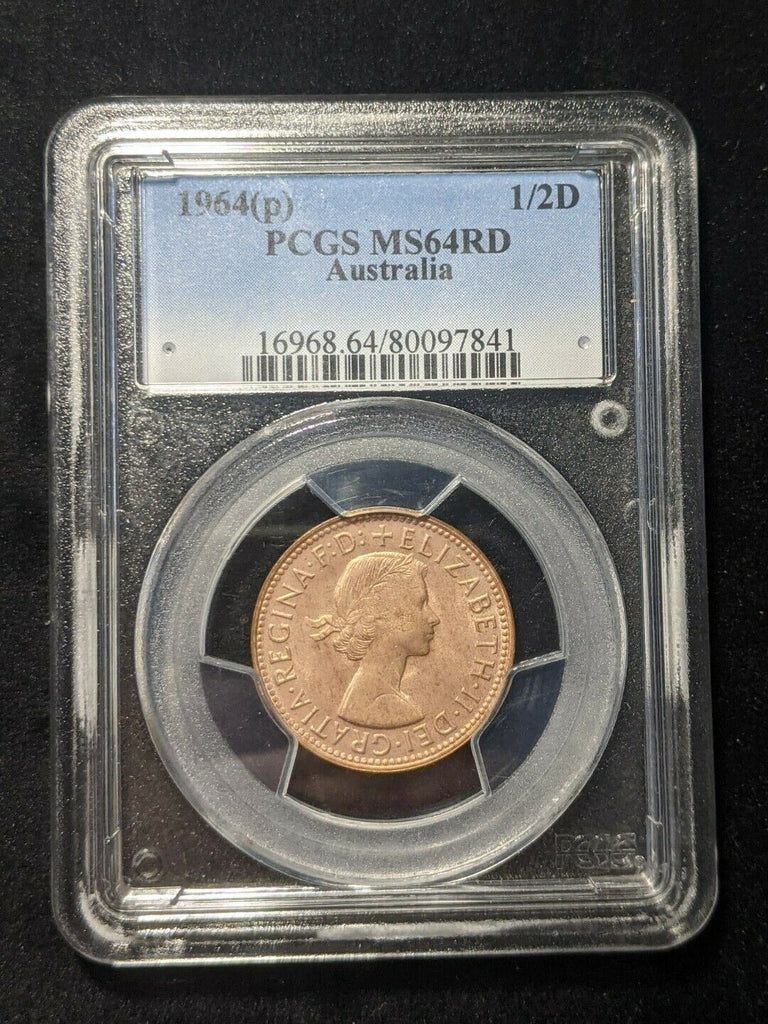 1964 Y. (p) Half Penny 1/2d Australia MS64RD PCGS GEM UNC #1496