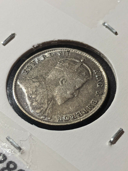 Ceylon 1909 10 Cents KM# 97 Cleaned  #288