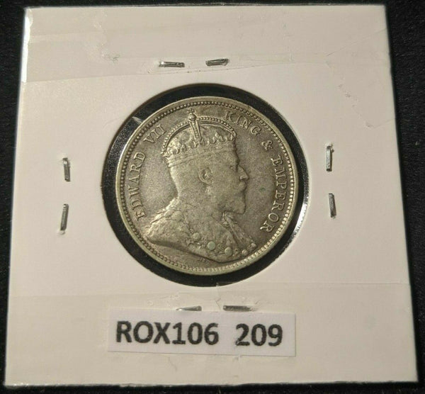 Ceylon 1910 50 Cents KM# 99 Cleaned  #209