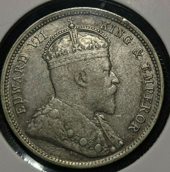 Ceylon 1910 50 Cents KM# 99 Cleaned  #209