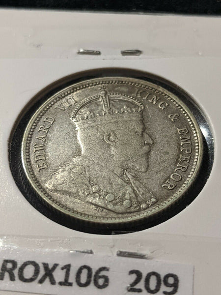 Ceylon 1910 50 Cents KM# 99 Cleaned  #209