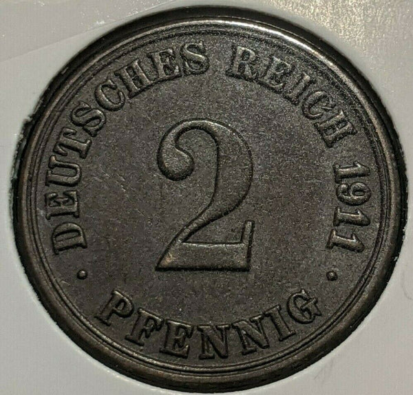 Germany Empire 1911 A 2 Pfennig KM# 16   #181  7B