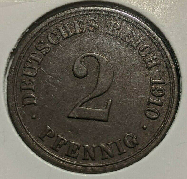 Germany Empire 1910 A 2 Pfennig KM# 16   #191  7B