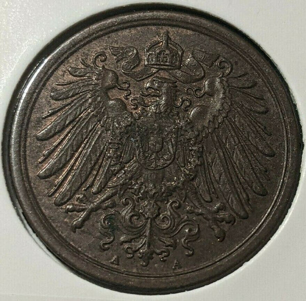 Germany Empire 1910 A 2 Pfennig KM# 16   #191  7B