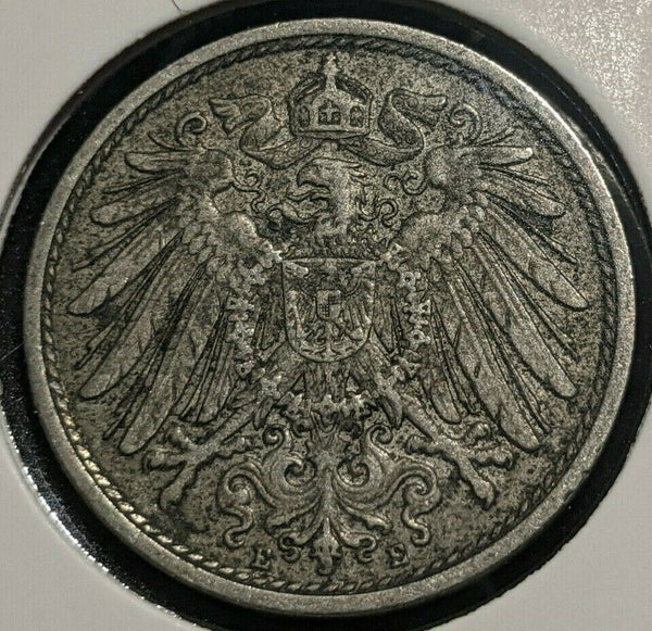 Germany Empire 1901 E 10 Pfennig KM# 12 Cleaned  #344   8C