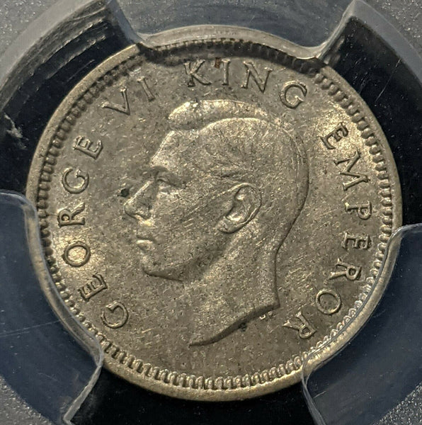 New Zealand 1942 Threepence 3d PCGS AU58 aUNC #1499